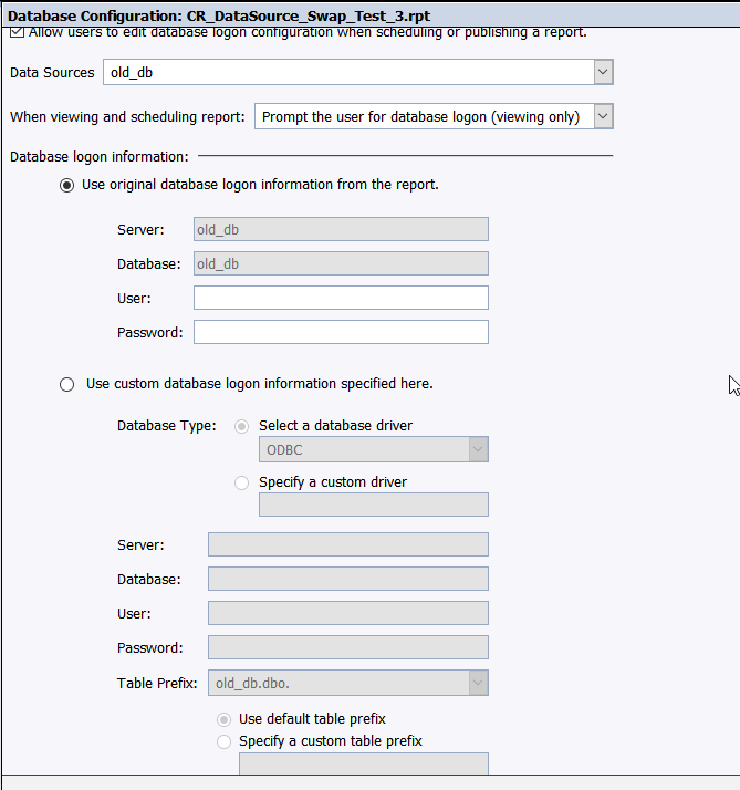 Crystal Database Configurations