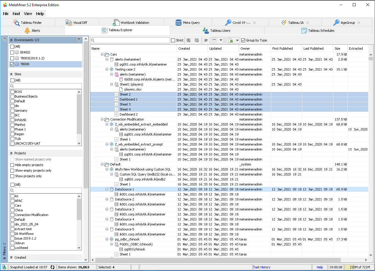 MetaMiner Tableau Explorer