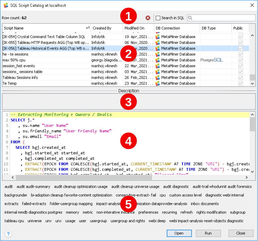 SQL Script Catalog