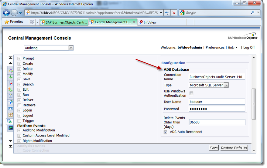 businessobjects-bi4-cmc-audit-configuration